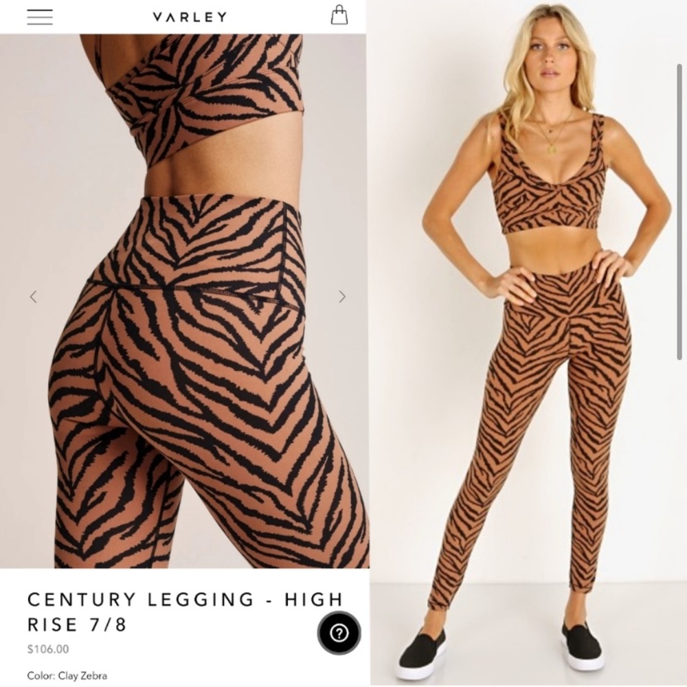 Varley Century Leggings Clay Zebra - Picture 6 of 8